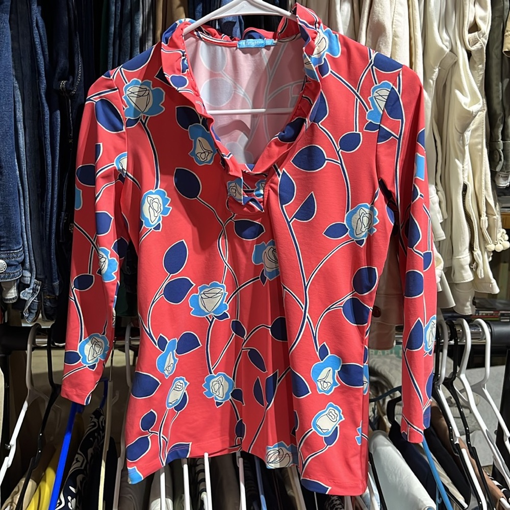 J. McLaughlin Catalina Cloth 3/4 sleeve top. Size XS.